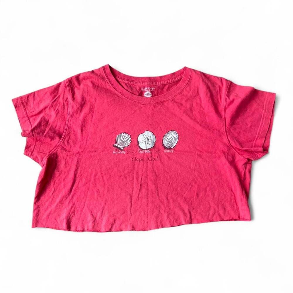 Hot Pink Cropped Cape Cod Tee – Size Large